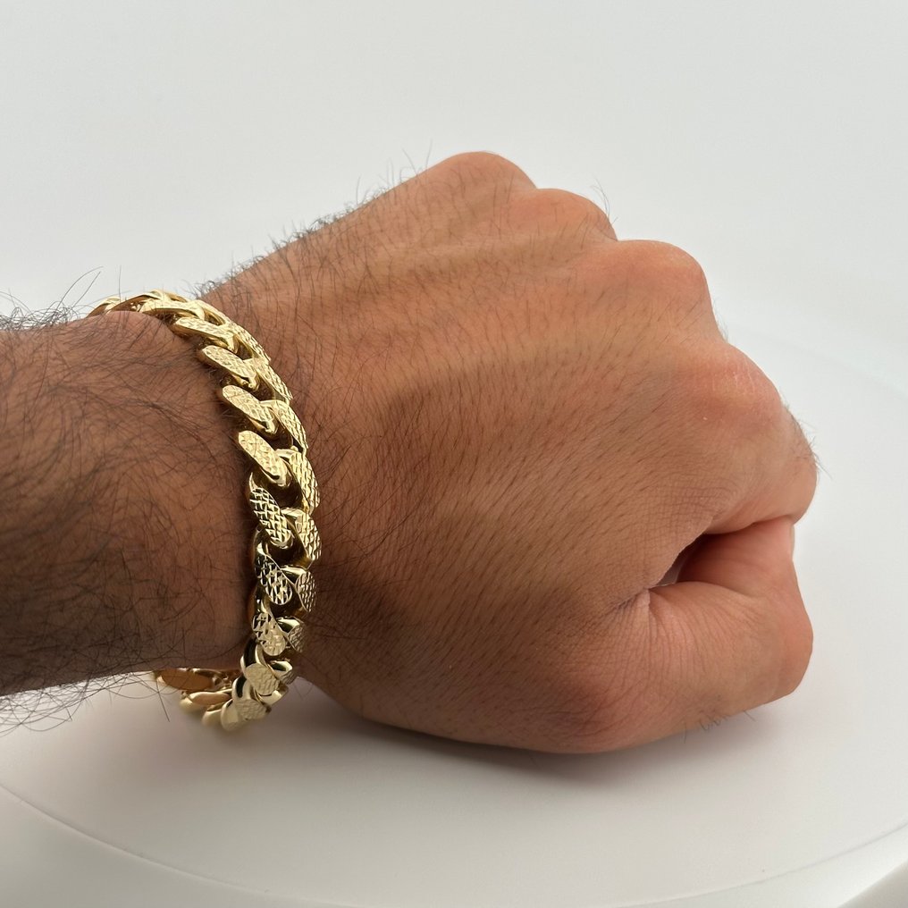 Handmade - 手鈪 - Cuban Link - 20.3 g - 18 克拉 黃金, 白金 - Marzi #4.3