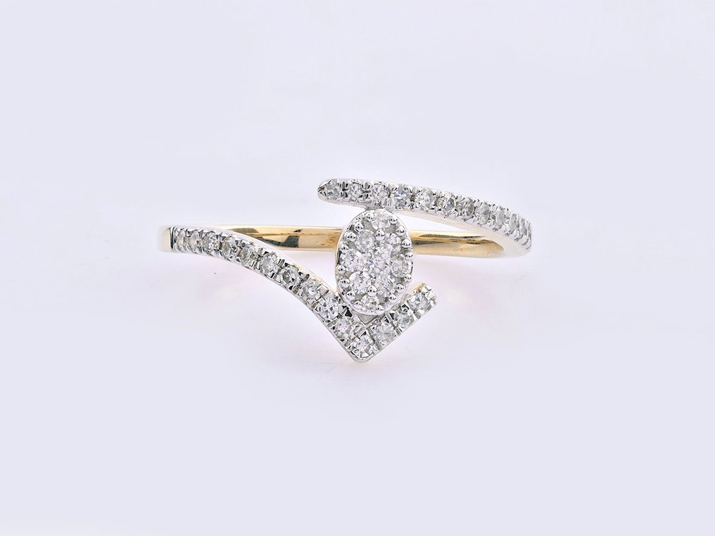 Gyűrű - 14 kt. Sárga arany - 0.25ct. tw. Gyémánt (Természetes) #1.0