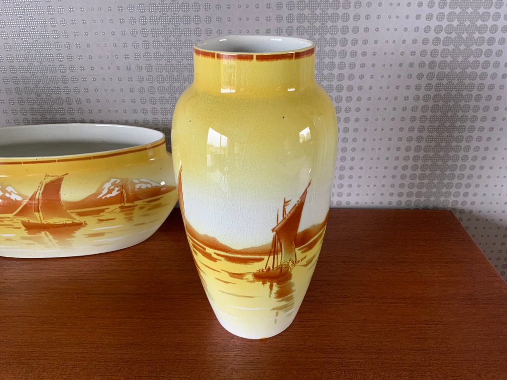 Keller & Guérin Luneville - keller et guerin - 花瓶 (3)  - 陶瓷 - 花盆和两个花瓶 #4.3