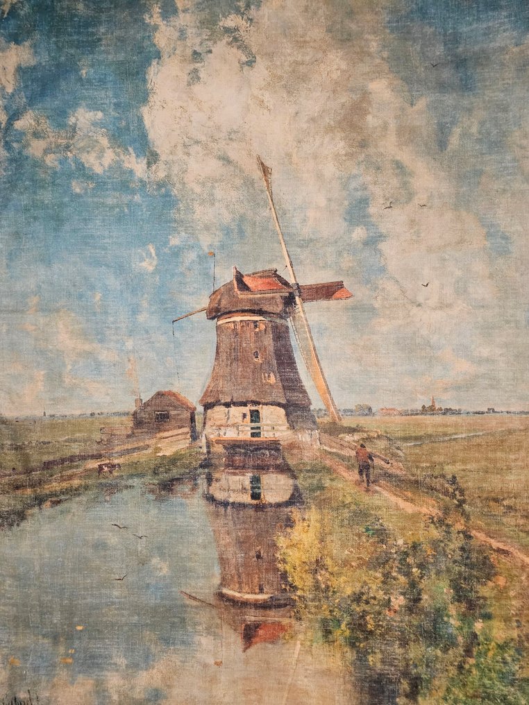 Pannello Paul Joseph Constantin Gabriel i velour deluxe - 'Mulini a vento' 110x70cm - Tekstil  - 110 cm - 70 cm #1.0