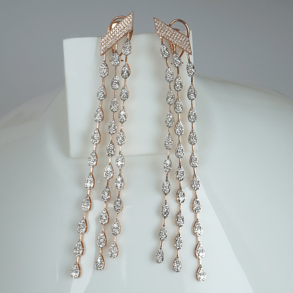 项链 - 14K包金 玫瑰金 -  16.60ct. tw. 钻石 (天然) - 黄金项链和耳环 #3.2