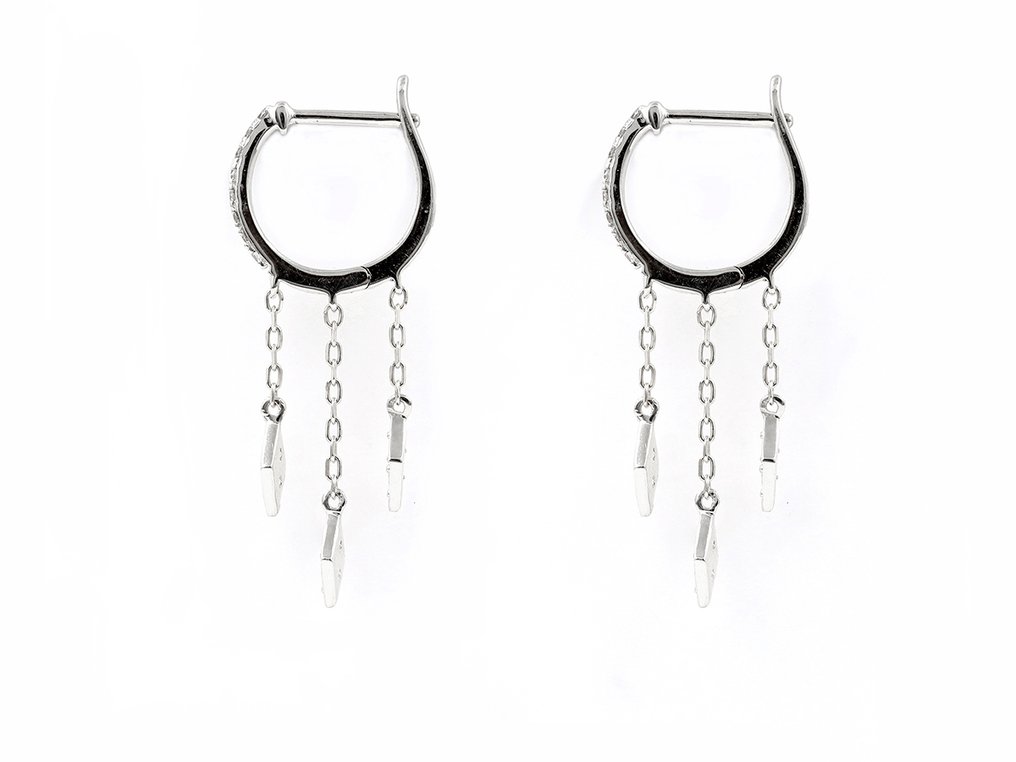 Σκουλαρίκια - 14 καράτια Λευκός χρυσός - 0.32ct. tw. Διαμάντι (Φυσικό) #2.1