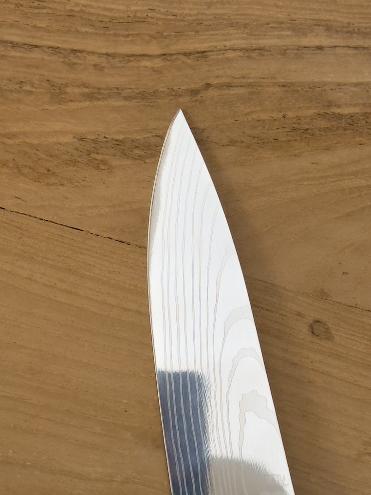 Japan - Μαχαίρι κουζίνας - 1 τεμάχιο - μαχαίρι Santoku - Χάλυβας άνθρακα - ξύλο - Ιαπωνία - 1 τεμ. επαγγελματικό μαχαίρι #4.3