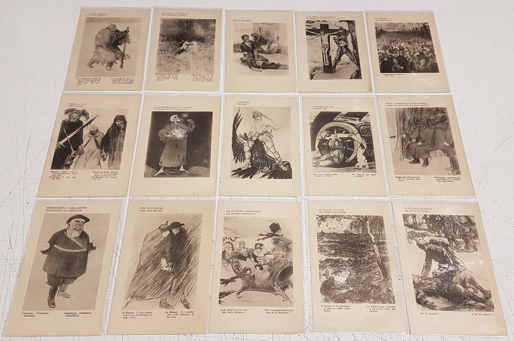 Α' Παγκόσμιος Πόλεμος - Μιλάνο - Ολοκληρωμένη σειρά 50 καρτ ποστάλ εικονογραφημένων από τον Louis Raemaekers - Άλμπουμ καρτ-ποστάλ (50) - 1917-1917 #3.2