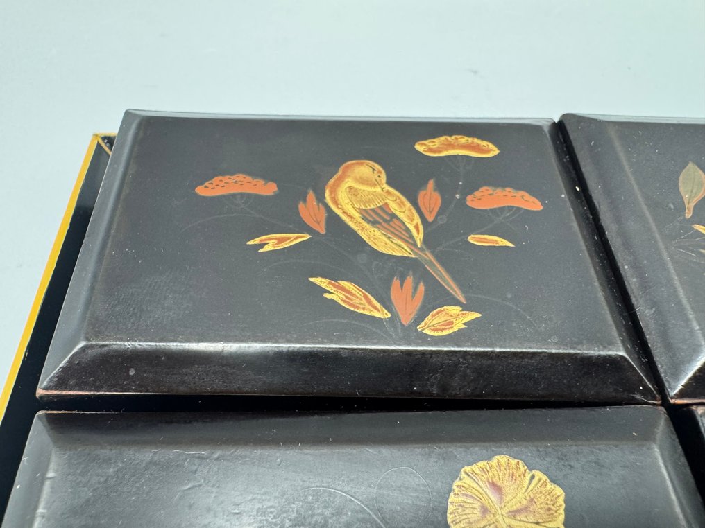 Japanse bridge lakdoosjes met fishes - Cassa - Legno - Set di ponti in lacca giapponese. #2.1