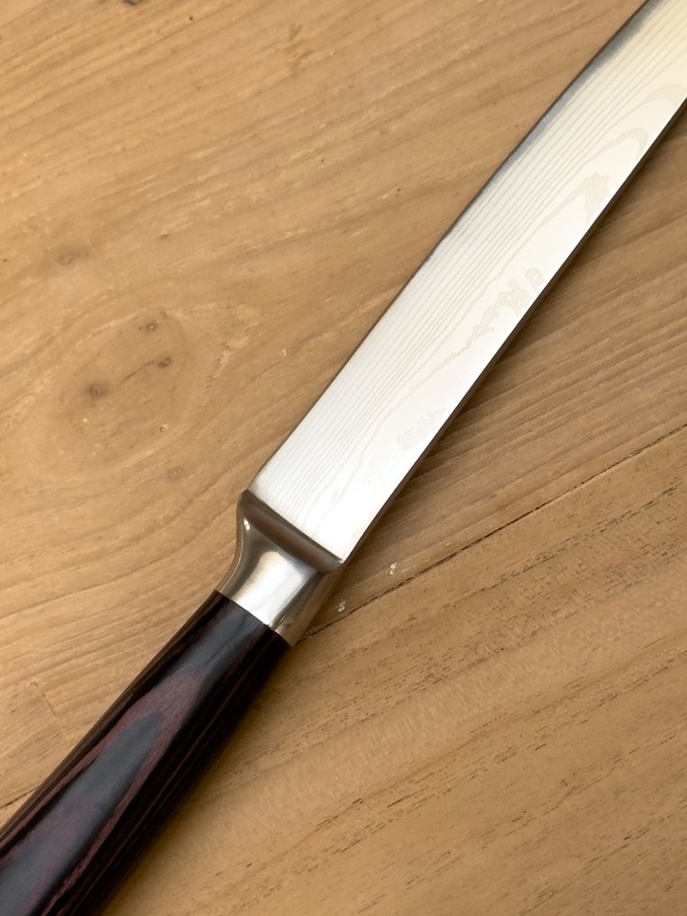 Japan - Μαχαίρι κουζίνας - 1 τεμάχιο - μαχαίρι Santoku - Χάλυβας άνθρακα - ξύλο - Ιαπωνία - 1 τεμ. επαγγελματικό μαχαίρι #3.2