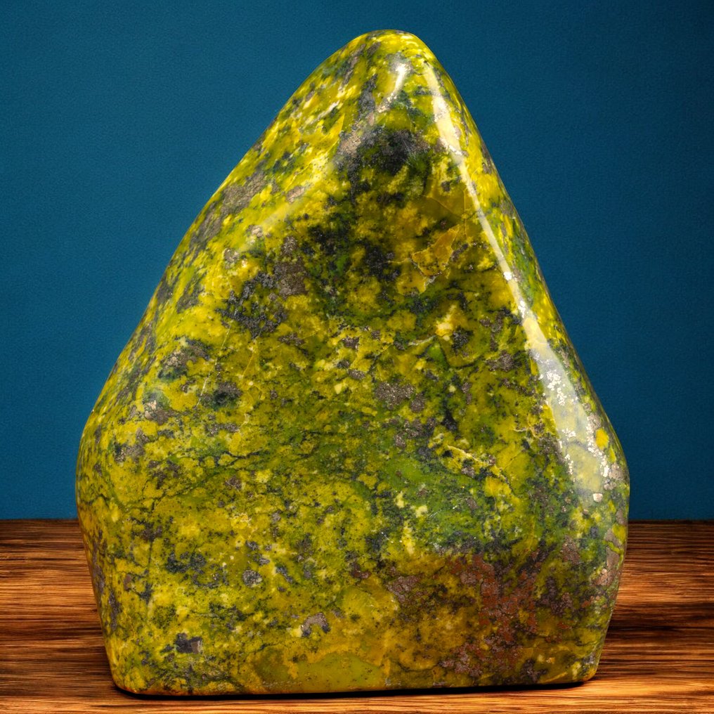 Σερπετίνιο του Περού με Πυρίτη – Λεπτό φυσικό πέτρωμα λαμπερό. - Ύψος: 177 mm - Πλάτος: 140 mm- 3183 g #2.1