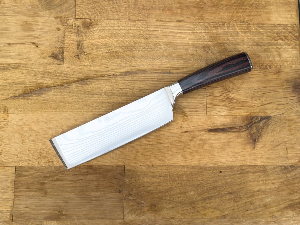 Japan - 厨刀 - 一件 Santoku knife - 碳钢 - 木材 - 日本 - 1件专业刀具 #1.0