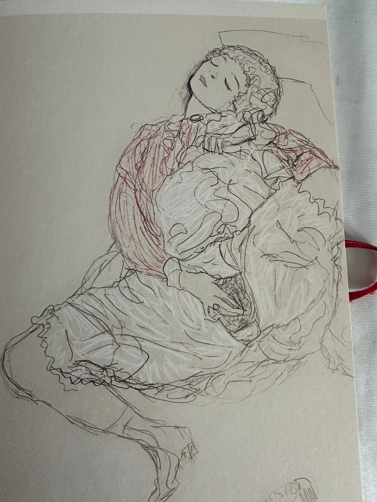 E.Hollmann u.a. - Lot aus  2 Büchern und einer Lithographie  - Klimt Erotic Sketches/Erotische Skizzen - 100 Drawings - 1972-2005 #1.0