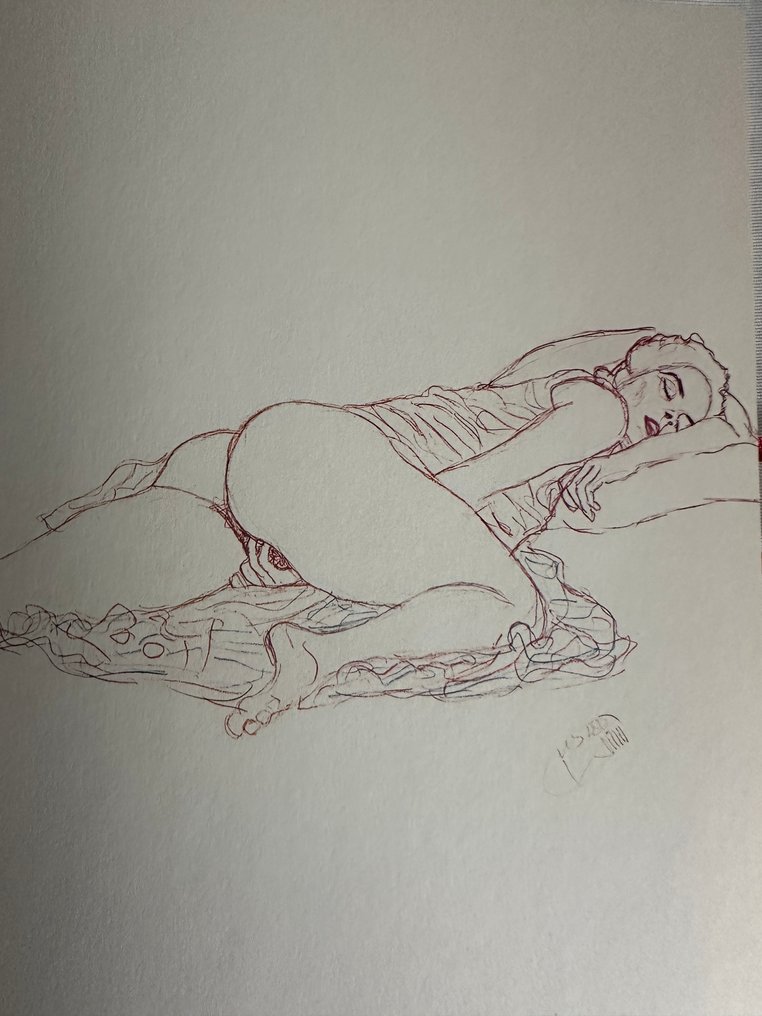 E.Hollmann u.a. - Lot aus  2 Büchern und einer Lithographie  - Klimt Erotic Sketches/Erotische Skizzen - 100 Drawings - 1972-2005 #4.3