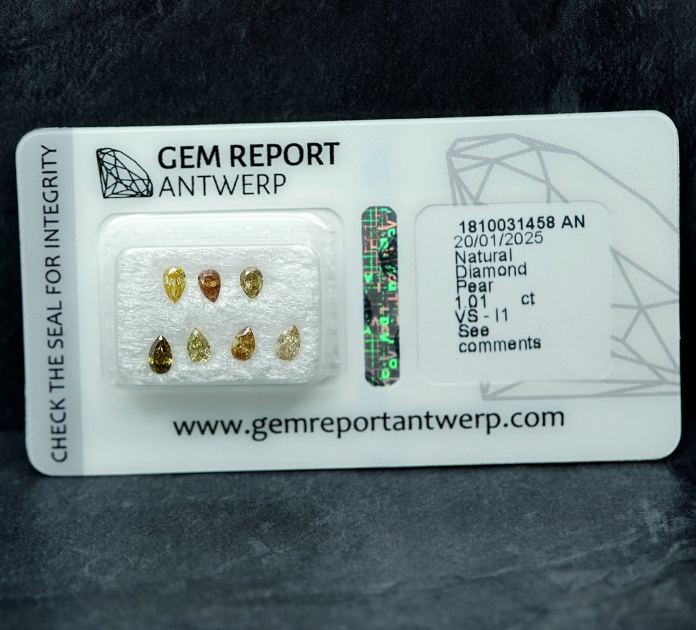 7 pcs Diamante (Naturale) - 1.01 ct - VS1, I1 - Gem Report Antwerp (GRA) #1.0