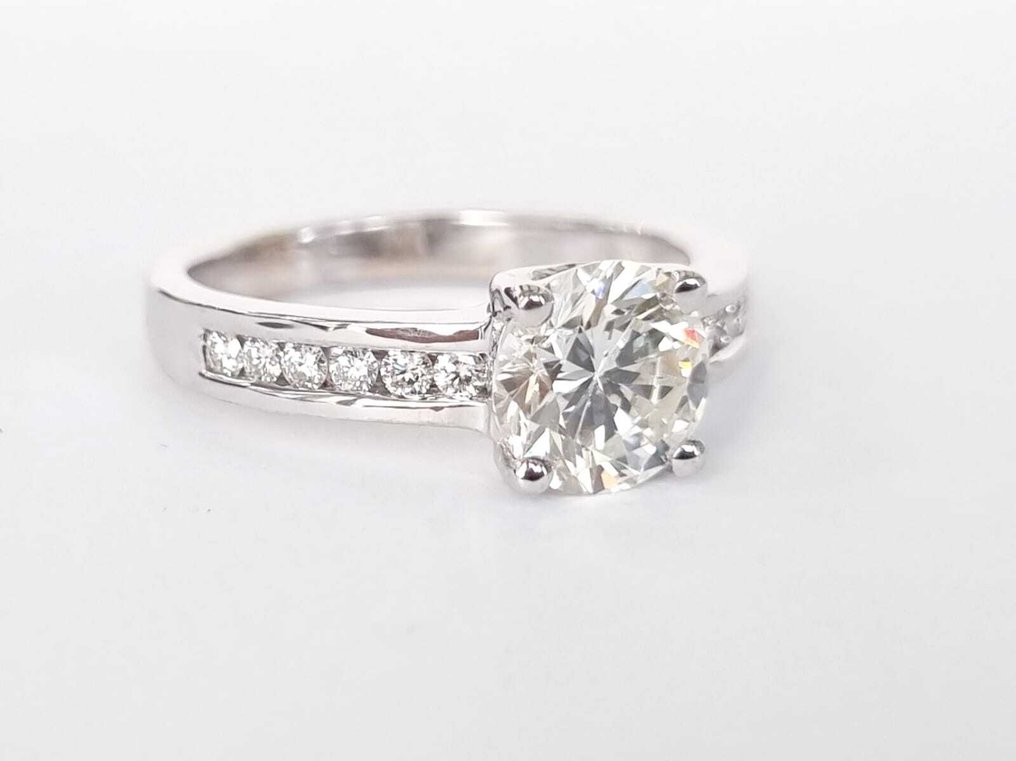 Δαχτυλίδι αρραβώνων - 18 καράτια Λευκός χρυσός -  1.62ct. tw. Διαμάντι (Φυσικό) - Διαμάντι #1.0