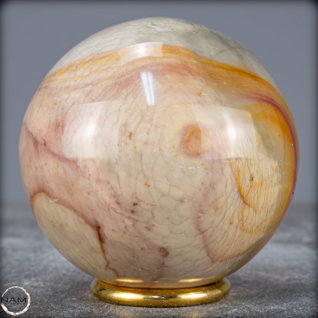 自然非常艺术的多色玉莹 球体- 765.22 g #4.3