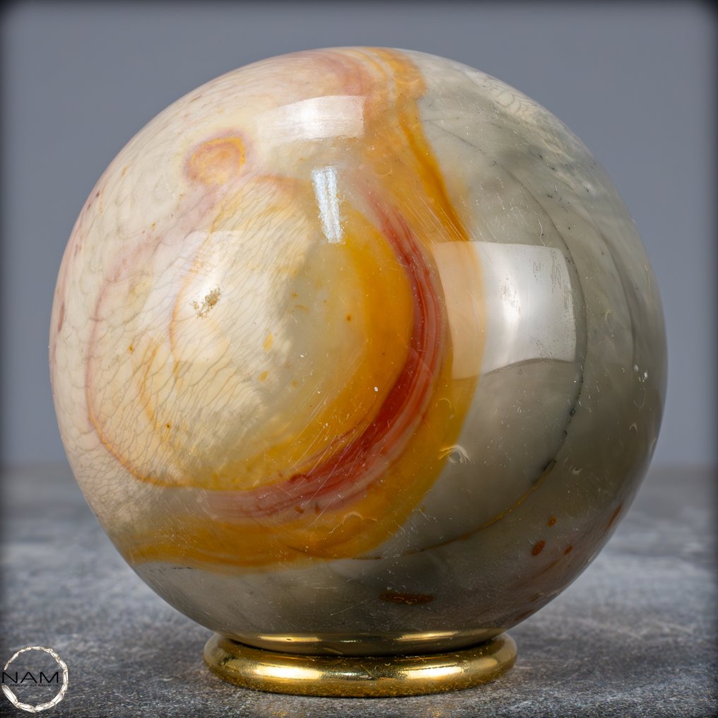 自然非常艺术的多色玉莹 球体- 765.22 g #1.0