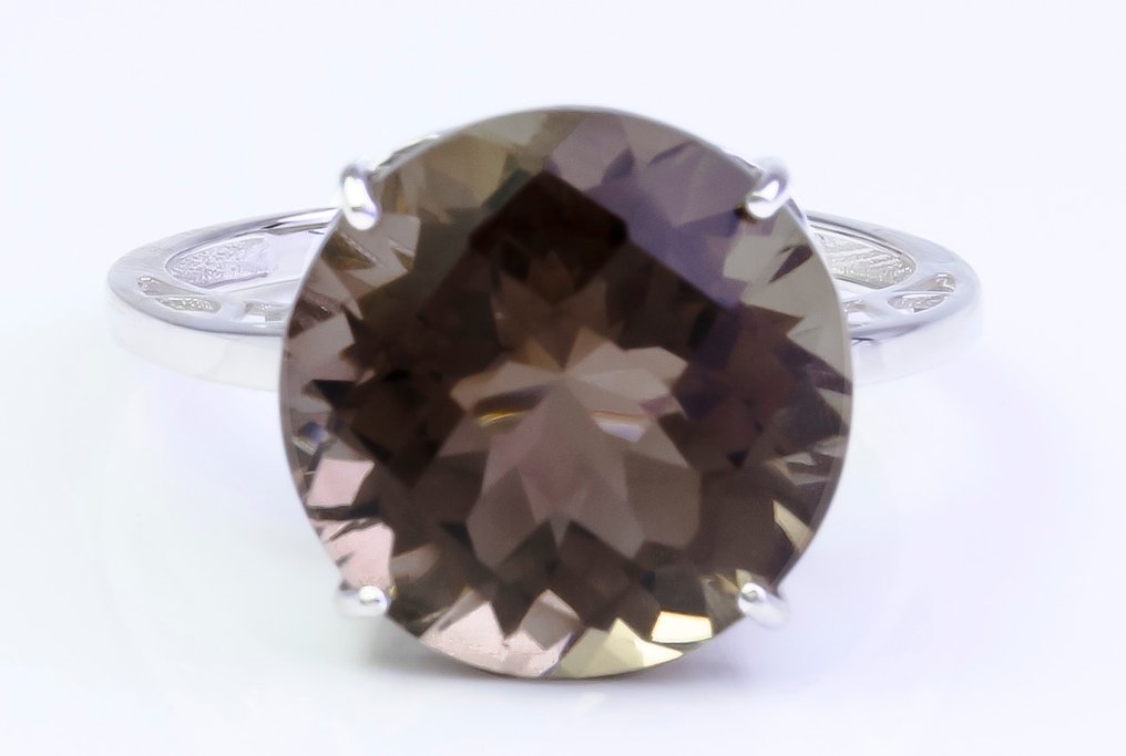 没有保留价 - 戒指 - 14K包金 白金 黄宝石 #2.1