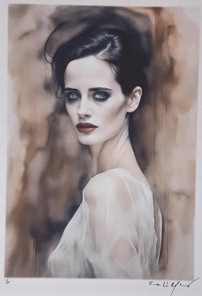 Eva Green - Bond girls series - watercolor edition by Emma Wildfang - Large size #1.0