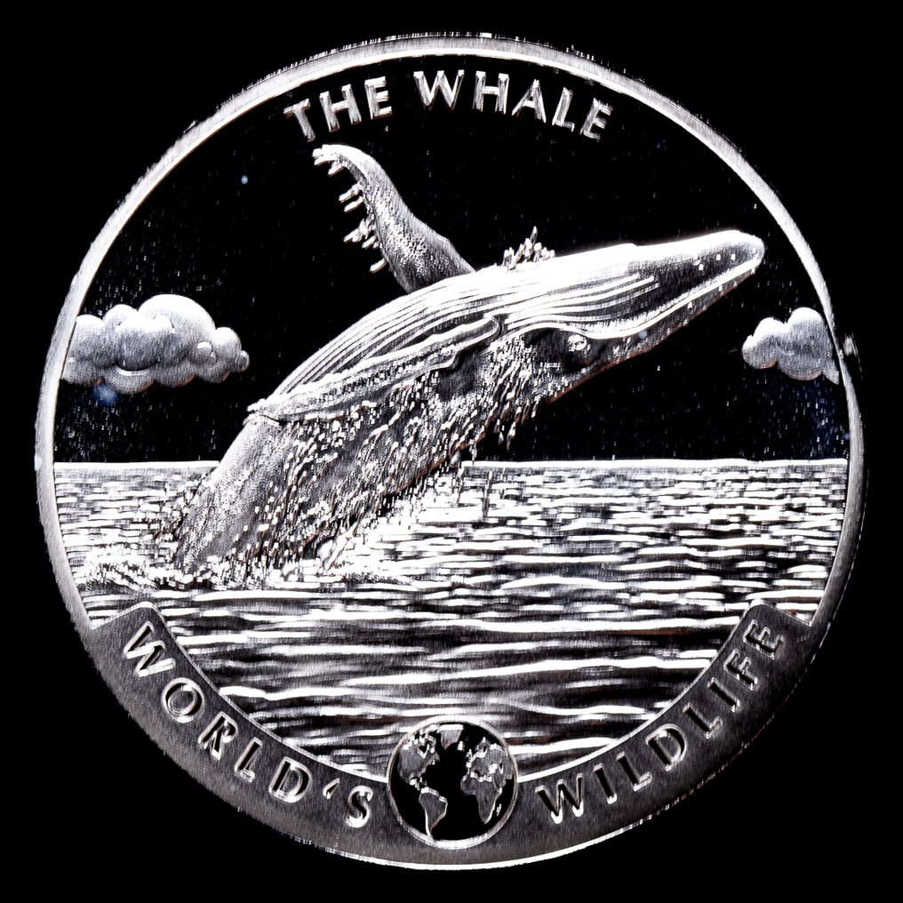 Congo. 20 Francs 2020 World's Wildlife - The Whale, 1 Oz (.999) (Sans prix de réserve) #1.0