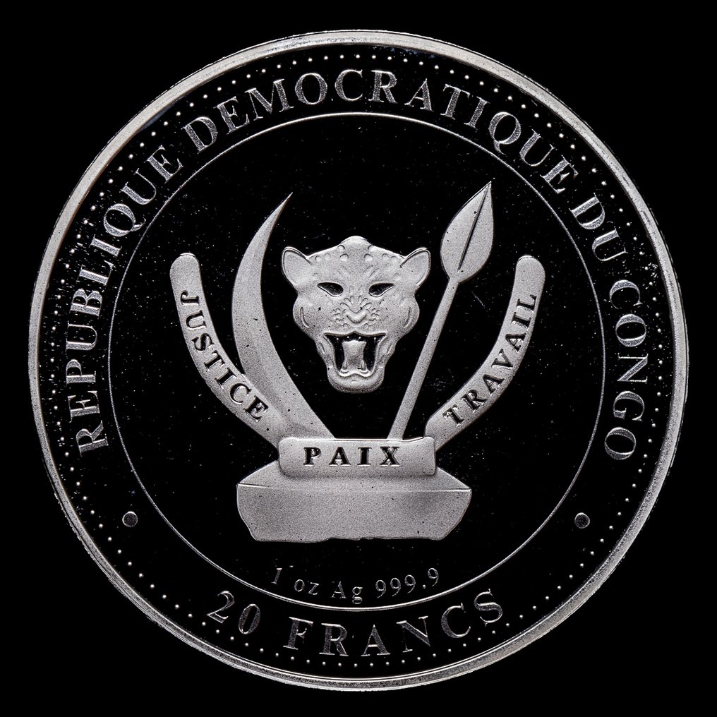 Kongó. 20 Francs 2023 Prehistoric Life - Titanoboa, 1 Oz (.999) (Nincs minimálár) #2.1