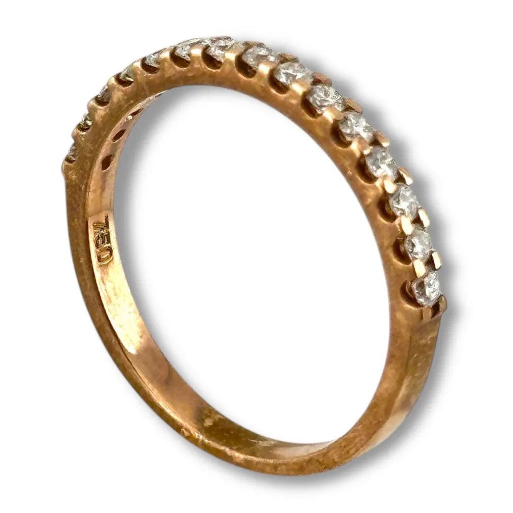 戒指 - 18K包金 玫瑰金, 18K 玫瑰金钻石戒指 -  0.30ct. tw. 钻石 (天然)  #1.0