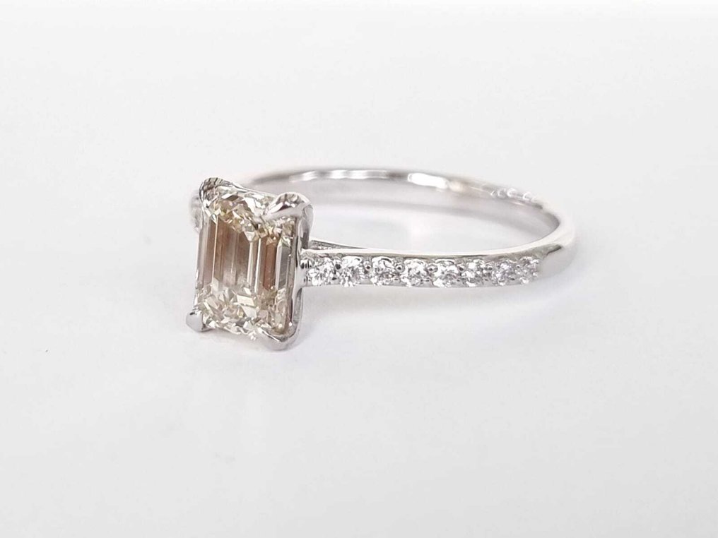 Jegygyűrű - 18 kt. Fehér arany - 1.17ct. tw. Gyémánt (Természetes) - Gyémánt #3.2