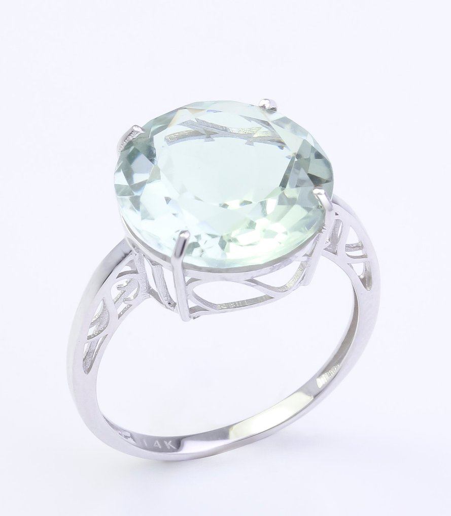 没有保留价 - 戒指 - 14K包金 白金 石英 #1.0