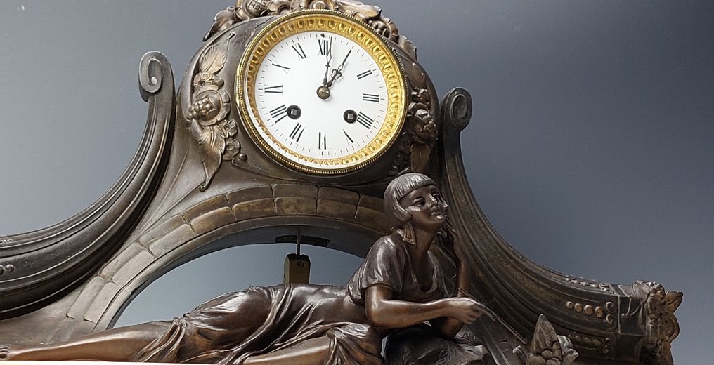 壁炉架时钟 -   大理石, 合金 - 1920-1930 - 装饰艺术风格的挂钟 - 60 厘米 #3.2