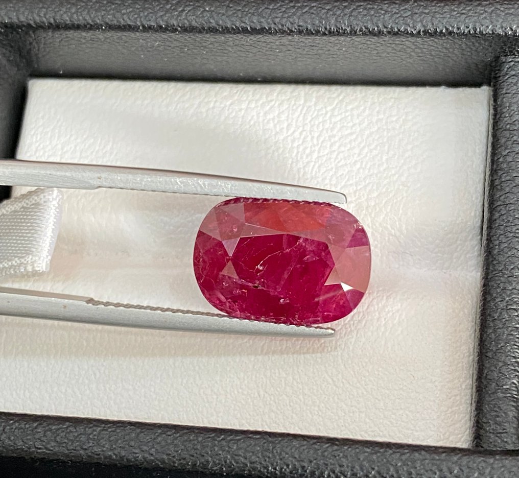沒有保留價 - 1 pcs  紅色 紅寶石  - 11.98 ct - Bellerophon Gemlab - 莫桑比克没有热 #1.0