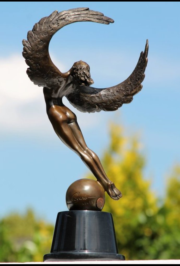Statua, La victoire ailée - 38 cm - Bronzo dorato #2.1