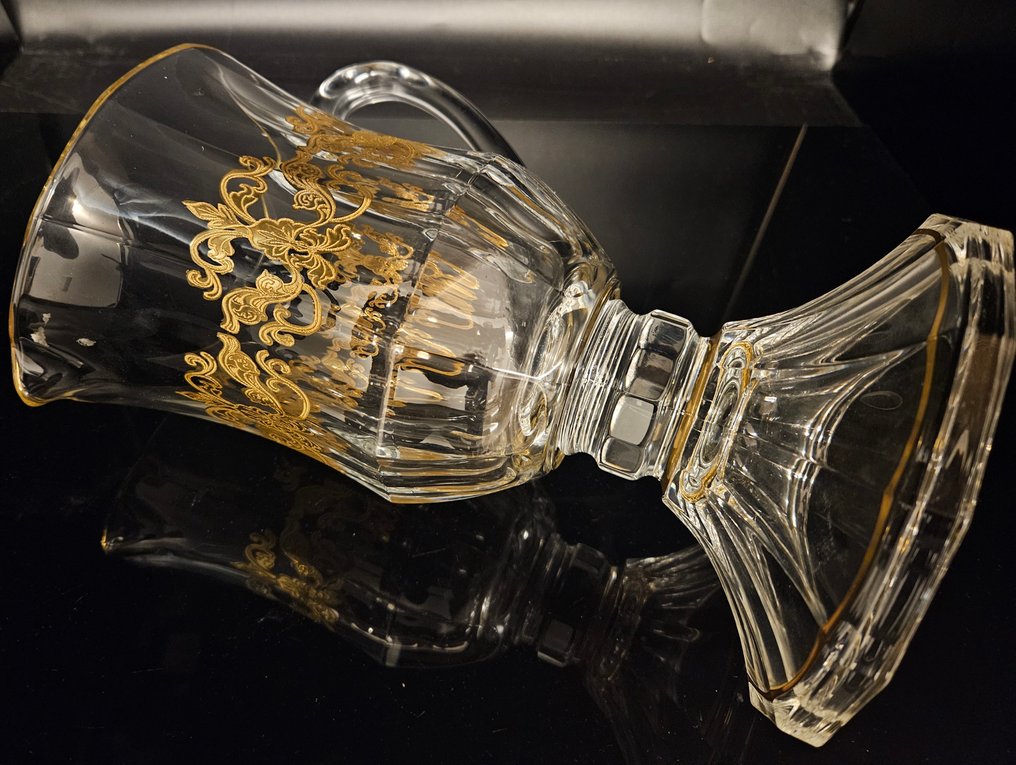 antica cristalleria italiana - Ewer - precious heavy carafe in gold - Crystal, Gold #1.0
