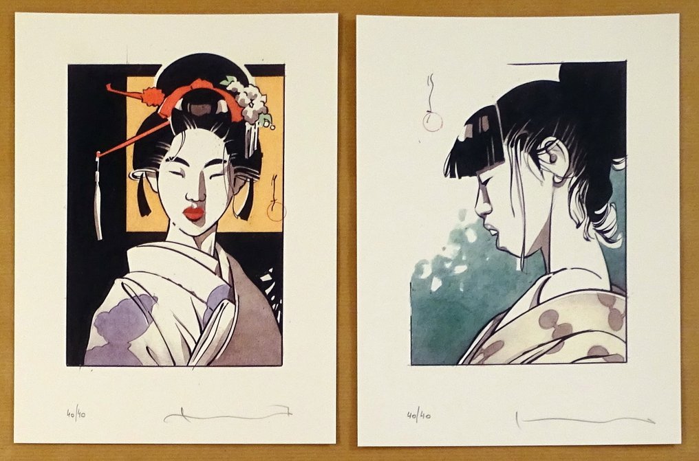 Michetz, Marc - 2 Ex Libris - Visages - Geisha #1.0
