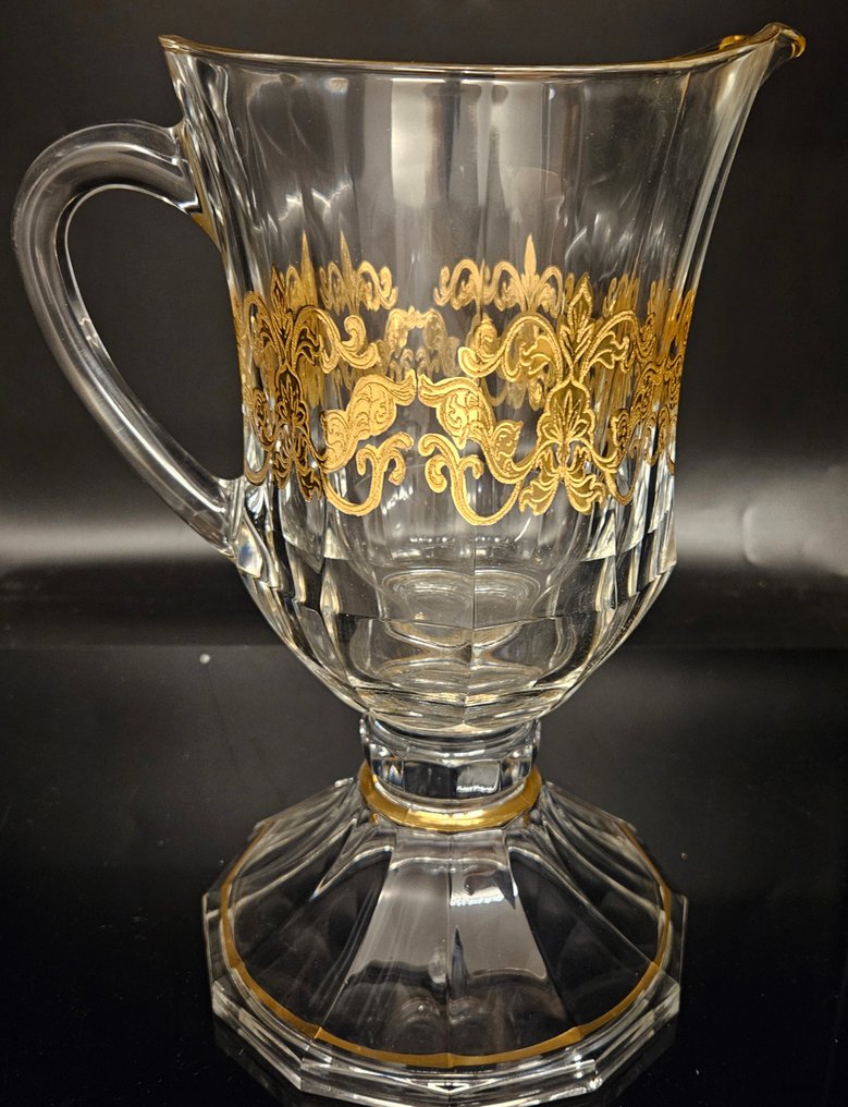 antica cristalleria italiana - Ewer - precious heavy carafe in gold - Crystal, Gold #2.1