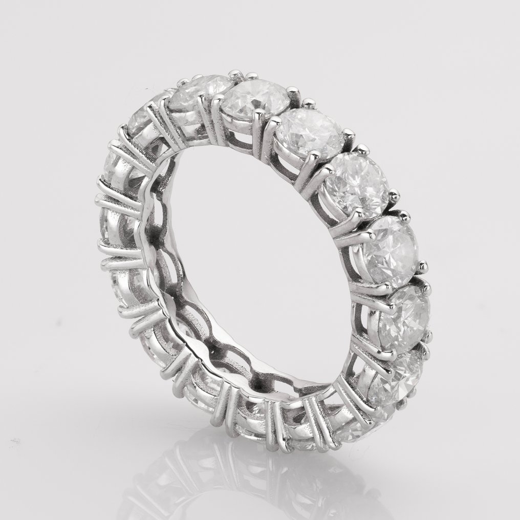 χωρίς τιμή ασφαλείας - Δαχτυλίδι - 14 καράτια Λευκός χρυσός -  5.44ct. tw. Διαμάντι (Φυσικό) - D-H Χρώμα VS2-I1 #3.2