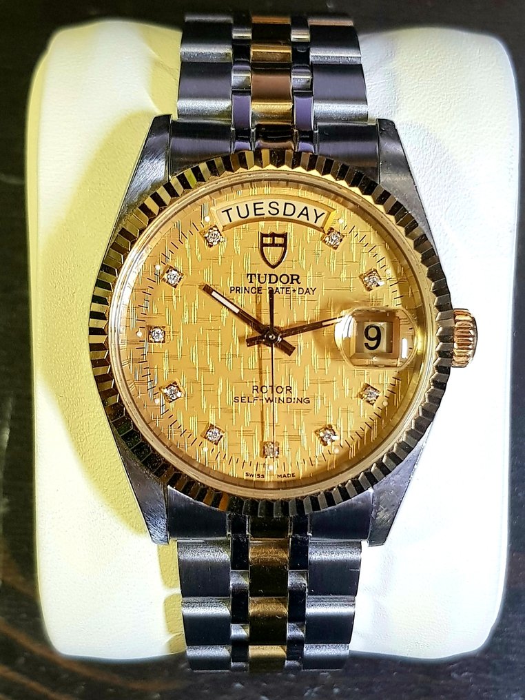 Tudor - Prince Date+Day - "Gold Diamond Linen Dial" - No reserve price - Ref. 76213 - Men - 2010-2020  #3.2