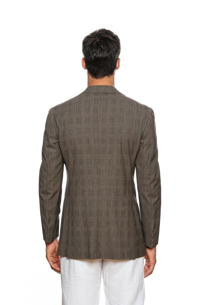 SARTORIA PARTENOPEA NAPOLI Dove Grey Check Wool 50 EU - 彩色運動上衣 - New with tags #2.1