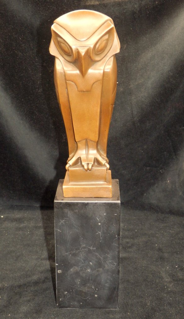 Γλυπτό, Fraaie bronzen Art Deco UIL - 32 cm - Μπρούντζος, Μάρμαρο - 2023 #1.0