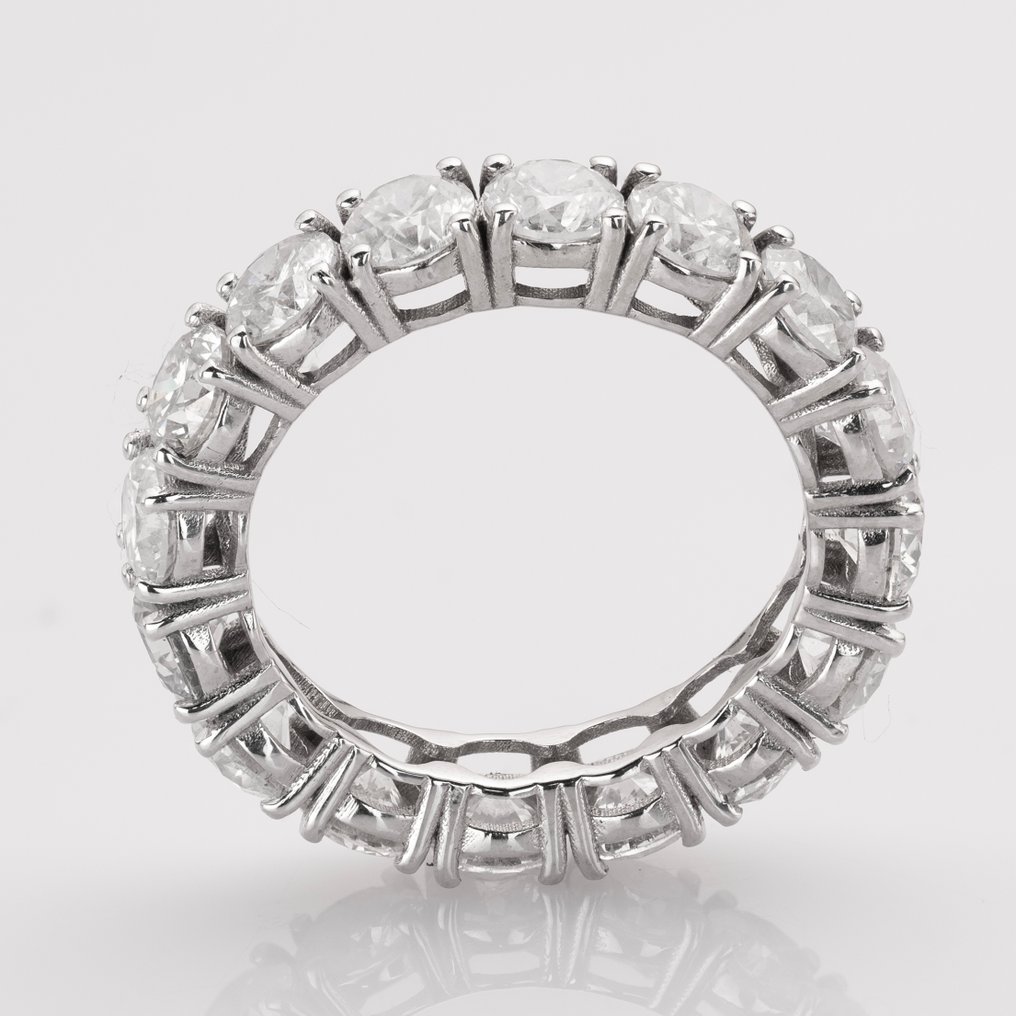 χωρίς τιμή ασφαλείας - Δαχτυλίδι - 14 καράτια Λευκός χρυσός -  5.44ct. tw. Διαμάντι (Φυσικό) - D-H Χρώμα VS2-I1 #4.3