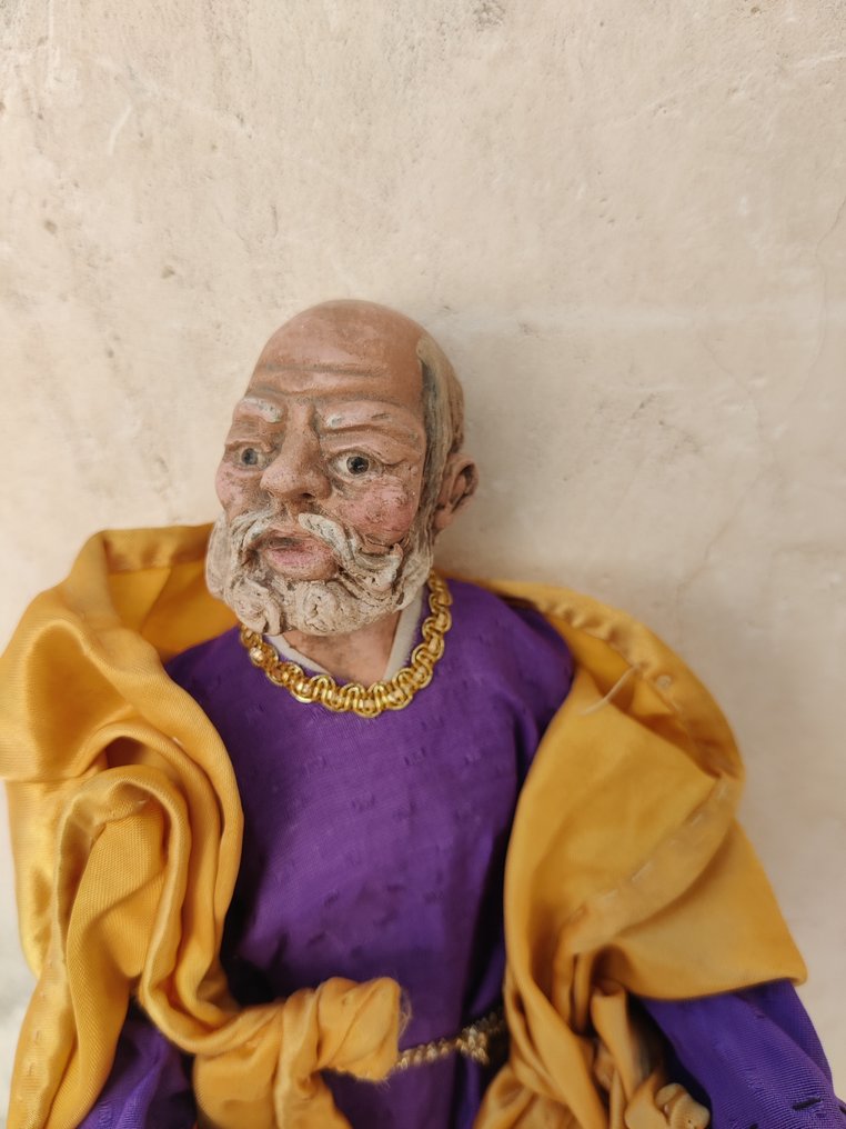 小雕像, San Giuseppe - 30 cm - 陶器, 纺织品 #1.0