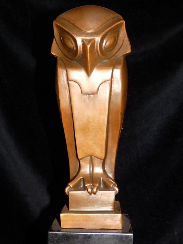 Γλυπτό, Fraaie bronzen Art Deco UIL - 32 cm - Μπρούντζος, Μάρμαρο - 2023 #4.3