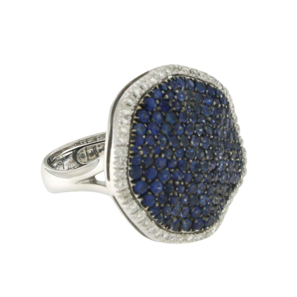 Bibigi - Δαχτυλίδι - 18 καράτια Λευκός χρυσός -  2.78ct. tw. Ζαφείρι - Διαμάντι #3.2