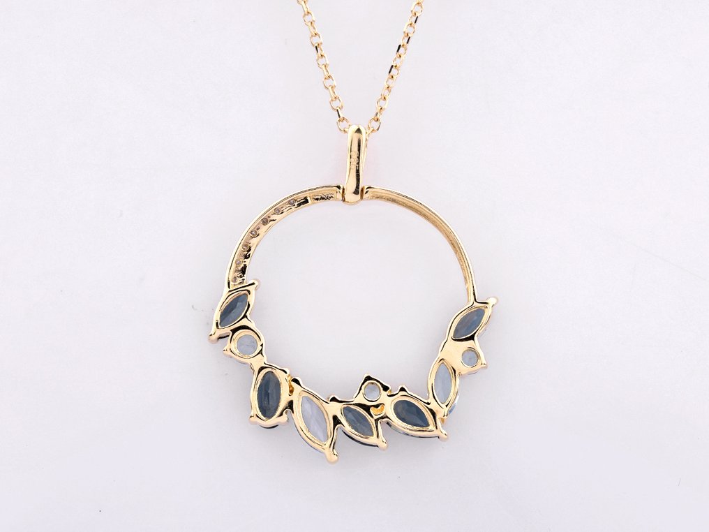 Κολιέ με μενταγιόν - 14 καράτια Κίτρινο χρυσό -  1.66ct. tw. Τοπάζιο - Διαμάντι #3.2