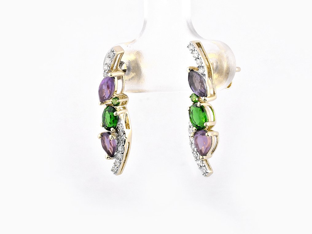 Cercei - 14 ct. Aur galben - 1.15ct. tw. Diamant (Natural) #2.1