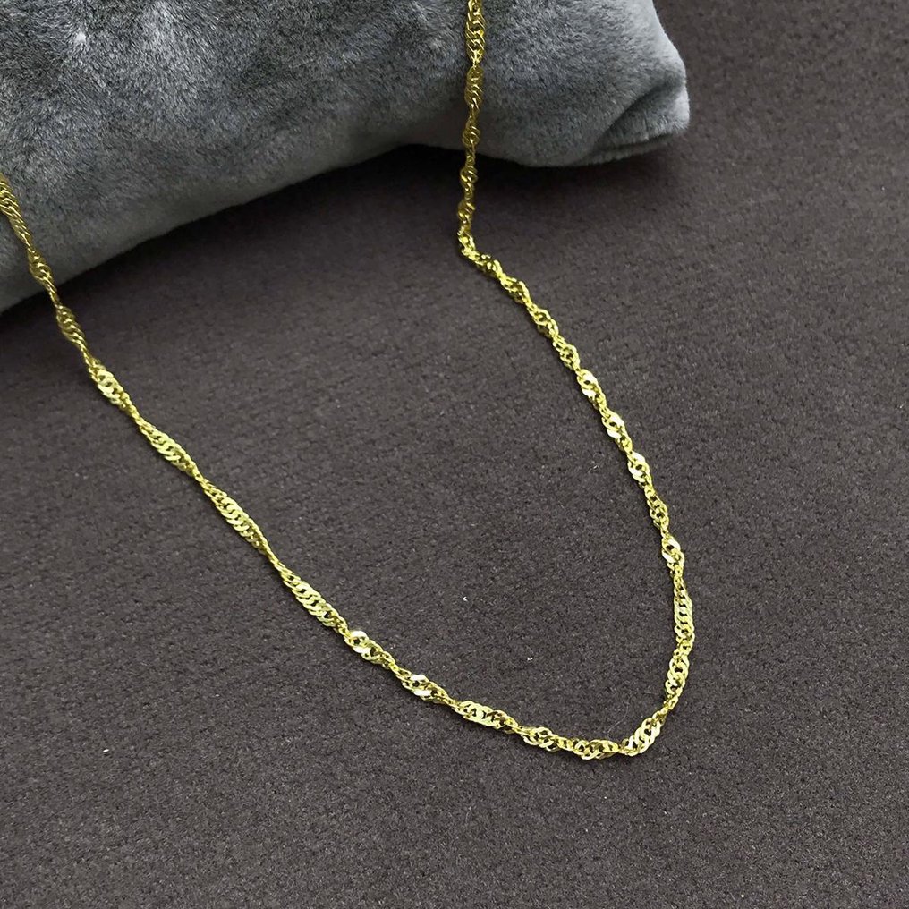 Sans prix de réserve - Handmade - Collier - 14 carats Or jaune - Collier chaîne Singapore #1.0