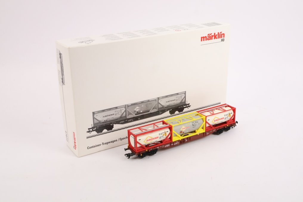 Märklin H0 - 47072 - Model train freight carriage (1) - Container transport wagon 'Eurotainer' - DB #4.3