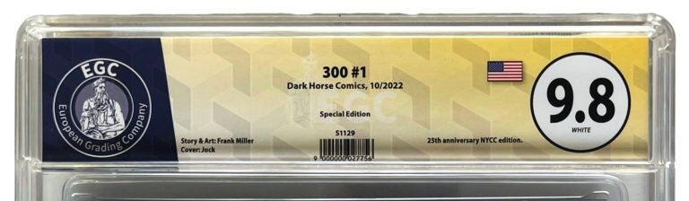 300 #1 - NYCC 2022 Jock Variant - EGC 9.8 - Signed by Jock + COA - 1 Signed graded comic - 2022 #2.1