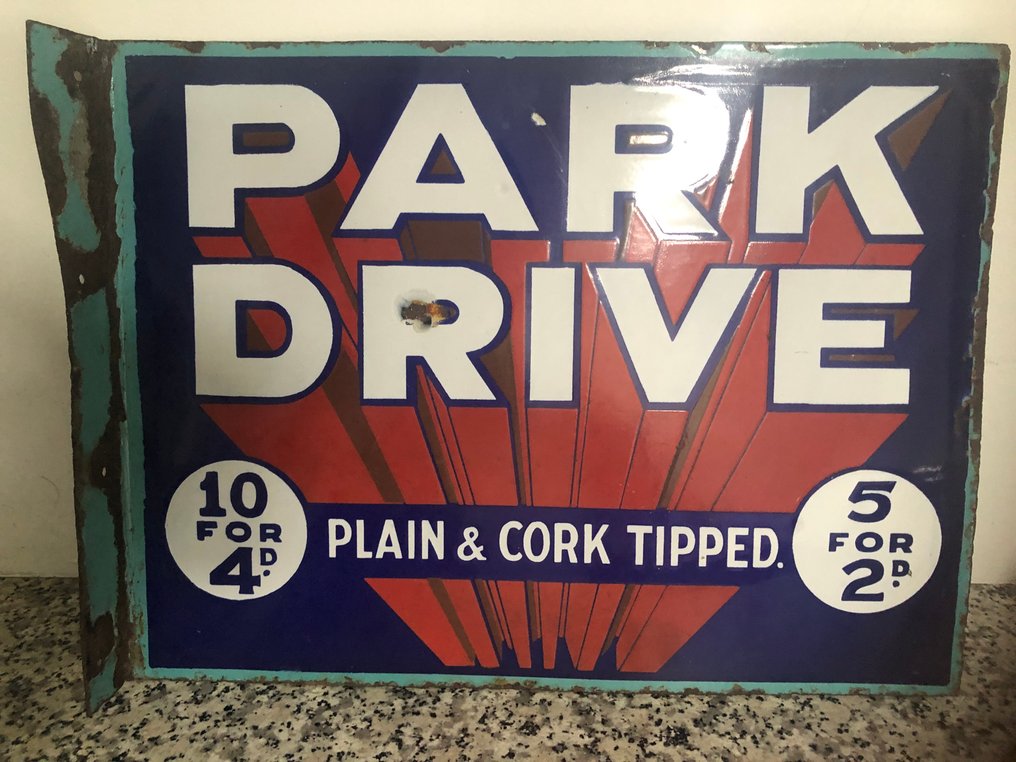 Park Drive Cigarettes - Zománc jel - Fém, Zománc #1.0