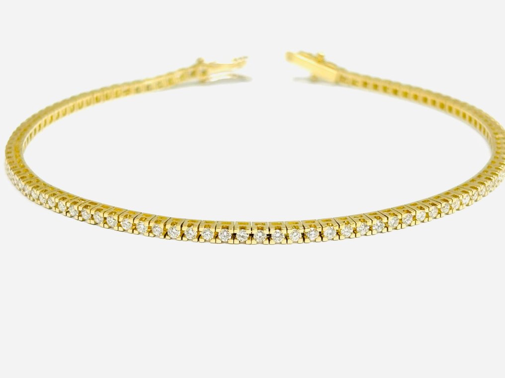 网球手链 - 18K包金 黄金 -  3.75ct. tw. 钻石 (天然)  - 意大利制造 #2.1