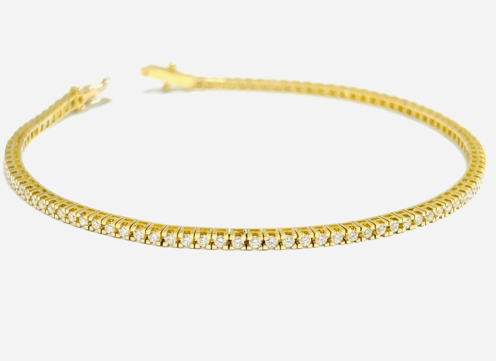 网球手链 - 18K包金 黄金 -  3.75ct. tw. 钻石 (天然)  - 意大利制造 #3.2