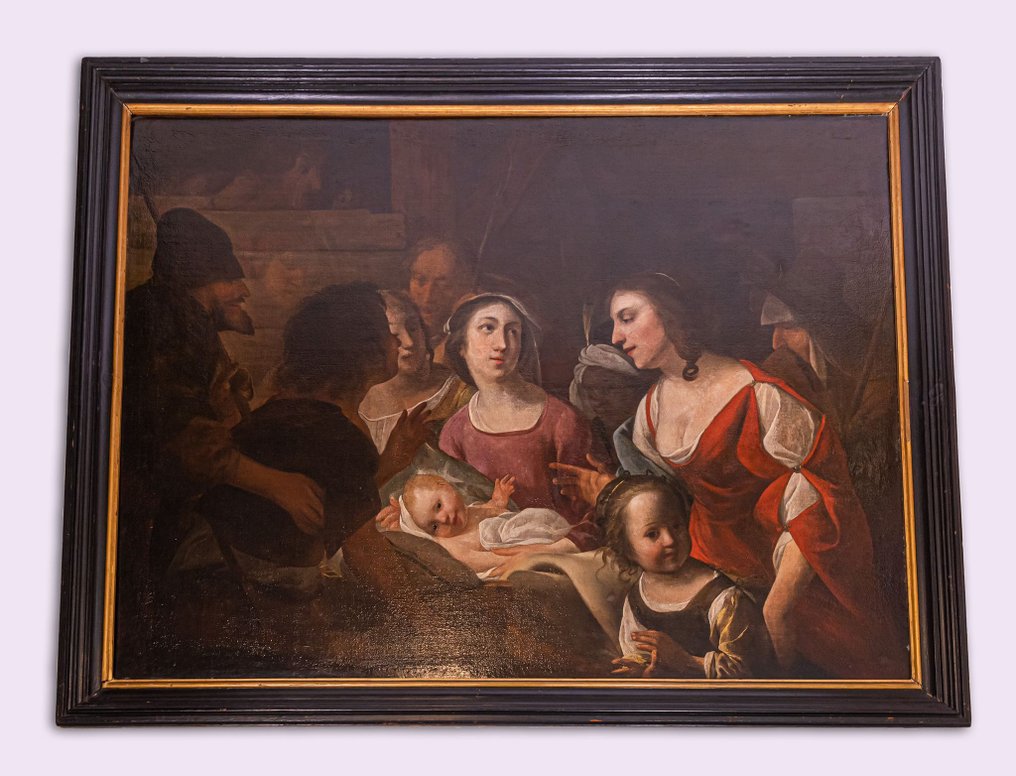 画作:基督的崇拜,约翰·德维尔的环境,17世纪 - 木, 亚麻 - 1650-1700年 #1.0