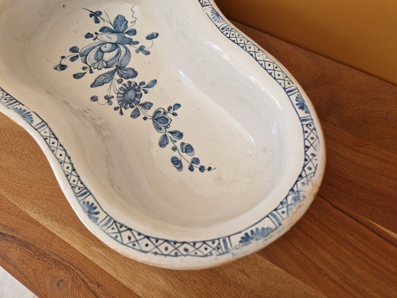Antique Bidet - Faience de Rouen - Earthenware - Bidet / basin from the 18th century #3.2