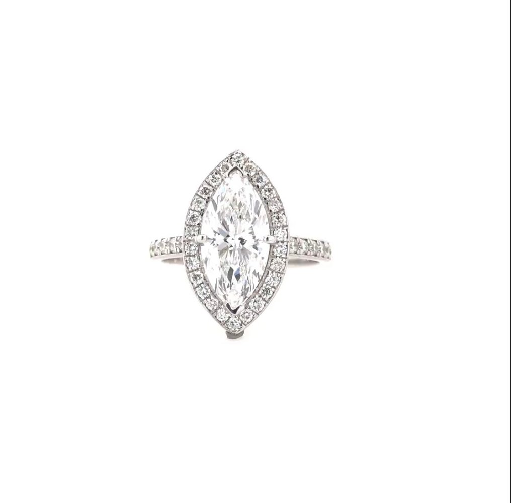 No reserve price - Ring - 18 kt. White gold - 2.55ct. tw. Diamond (Lab-grown) - Diamond #1.0